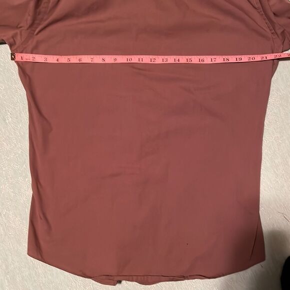 VAN Heusen Fitted Chambray Brown Men’s Button Down Dress Shirt Size 15 1/2 32/33 - Picture 8 of 12